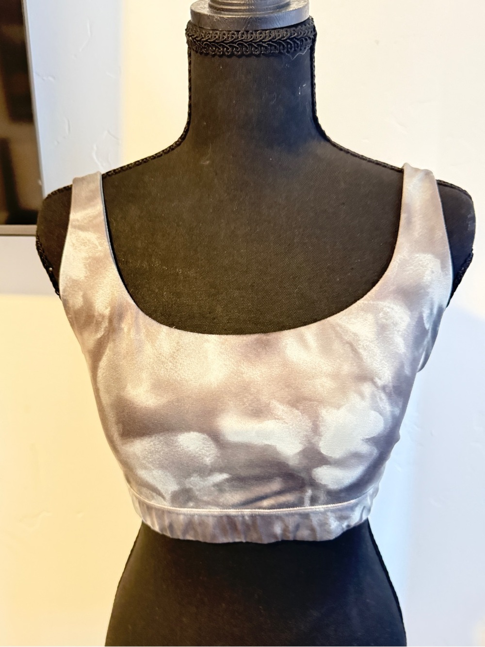 Athleta Heathered Gray Performance Sports Bra with Logo NO Pads